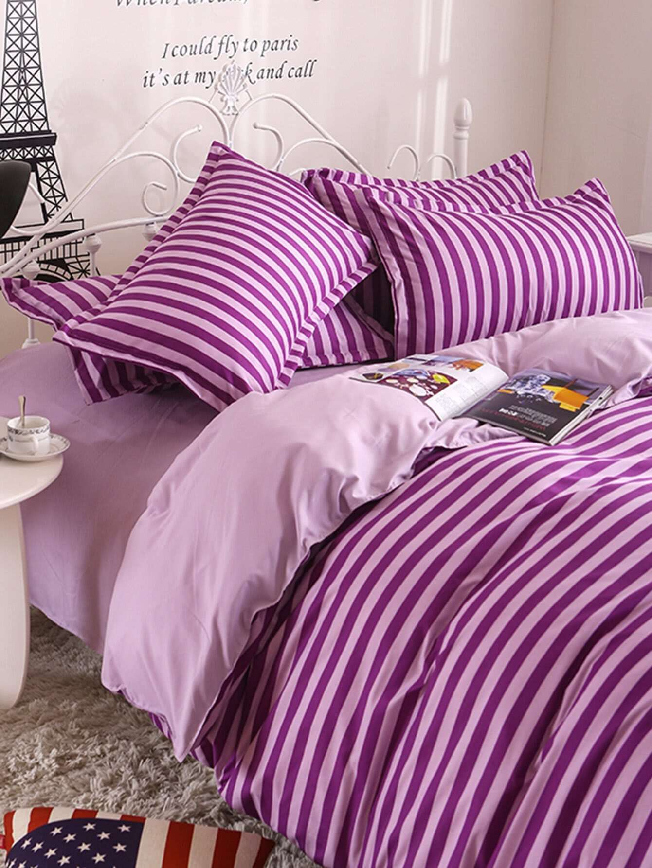 2 0m 4pcs Striped Duvet Cover Setfor Women Romwe 2 0m 4pcs Striped Duvet Cover Set