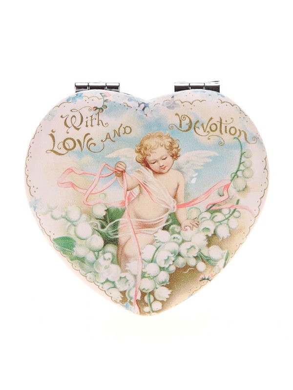 Angle Print Heart Shaped Mirror Shein Sheinside