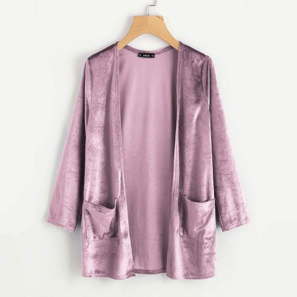 

Pocket Front Velvet Coat