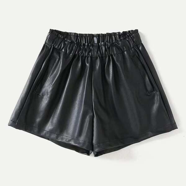 

Frill Waist PU Shorts