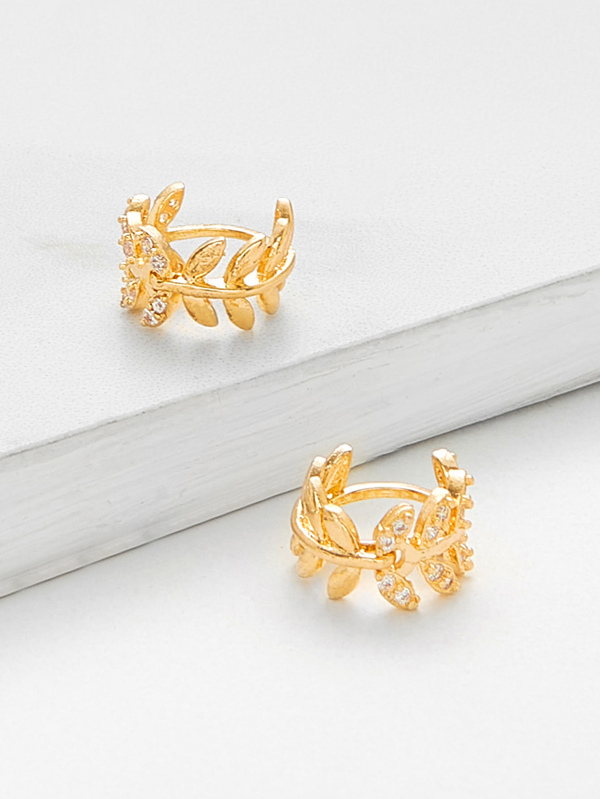 Leaf Design Hoop Earrings Shein Sheinside