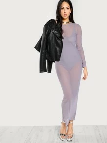 SHEIN 透膚緊身2件套洋裝 - 彩色 - 查看 5