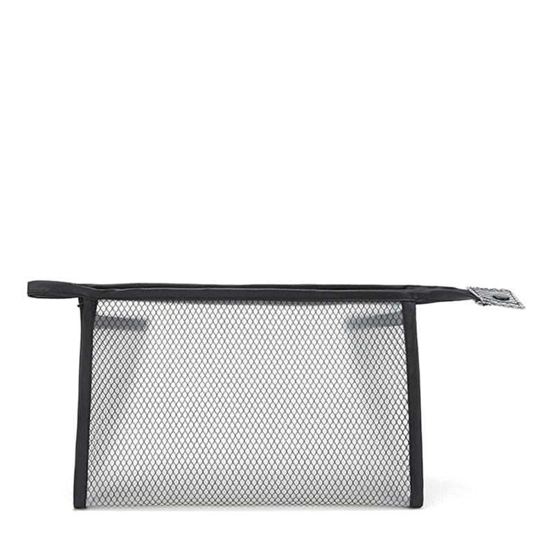 

Net Zipper Makeup Bag, Black
