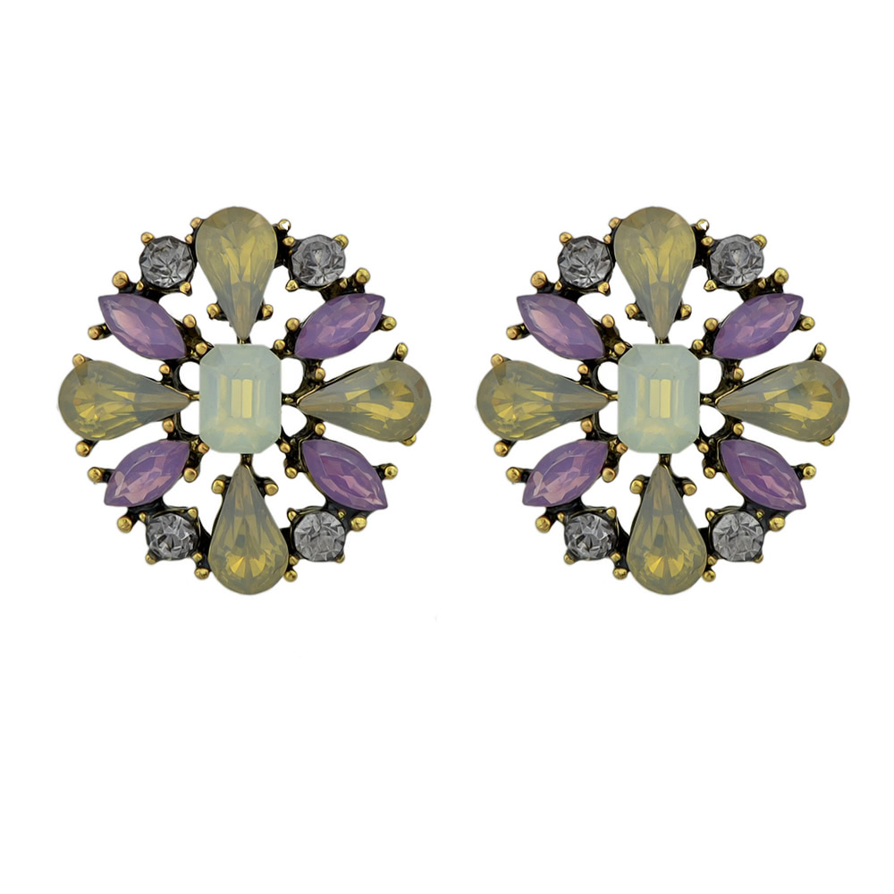 

Lovely Flower Stud Earrings For Women, Colorful