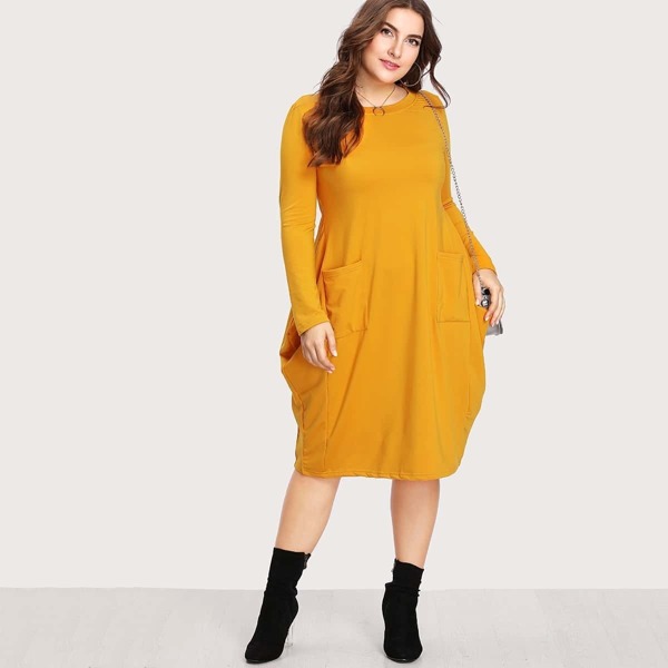 

Plus Dual Pocket Cocoon Dress