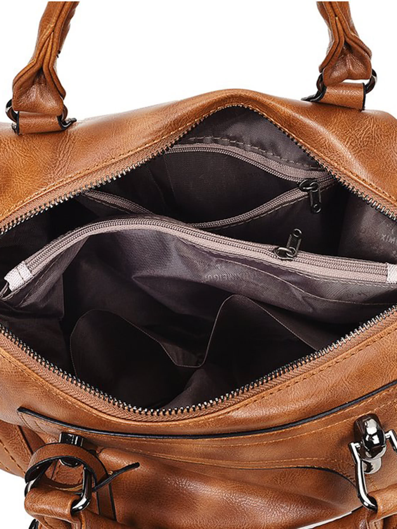 double buckle satchel bag