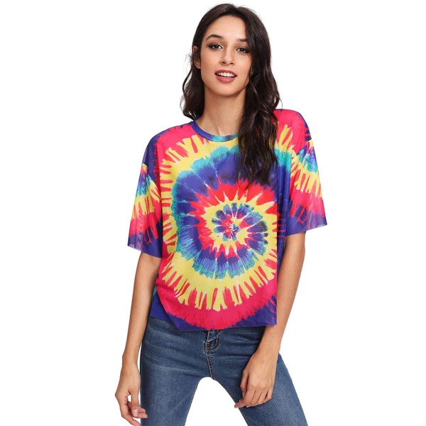 

Spiral Tie Dye Top, Multicolor