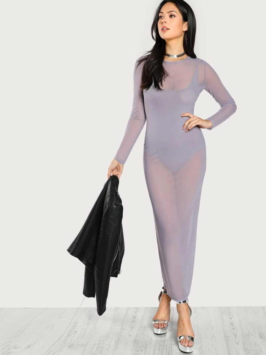 SHEIN 透膚緊身2件套洋裝 - 彩色 - 查看 1