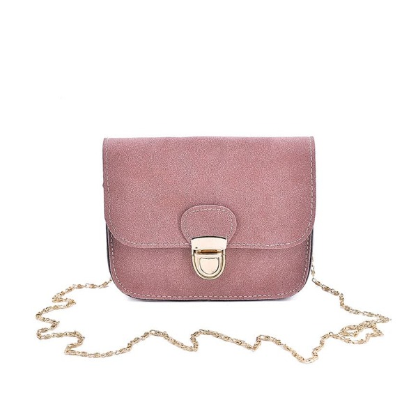 

Pushlock Flap Chain Bag, Pink