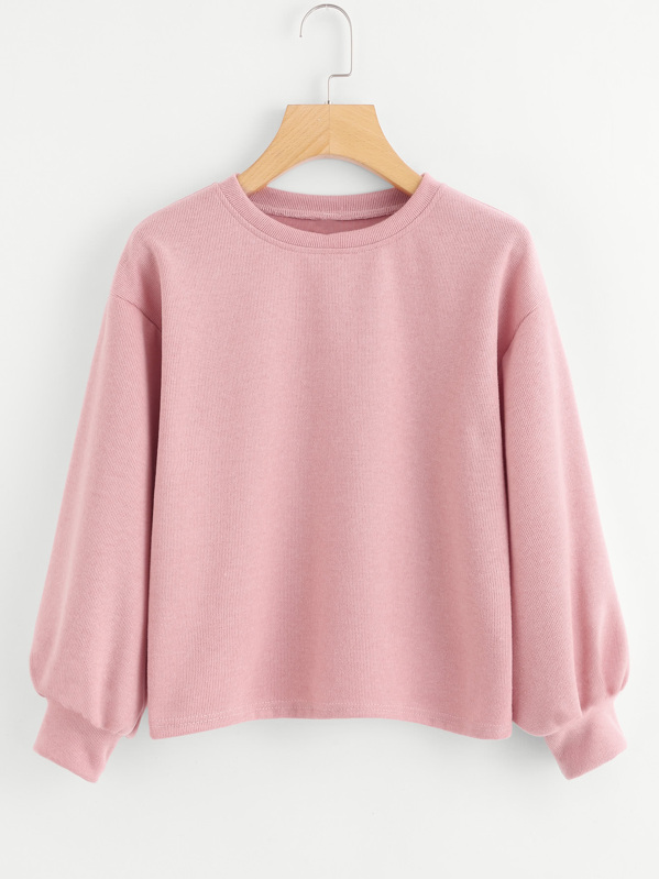 

Lantern Sleeve Sweatshirt, Pink