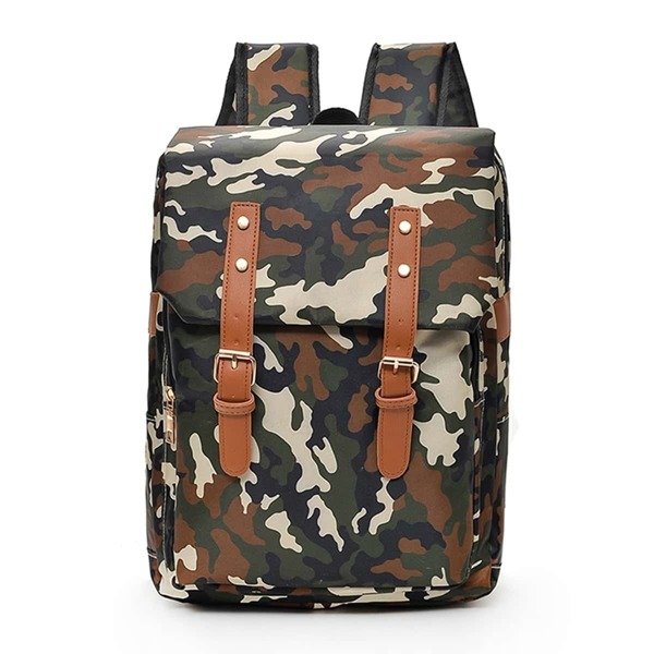 

Camo Detail Double Buckle Backpacks, Multicolor