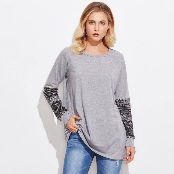

Geo Print Marled Tee