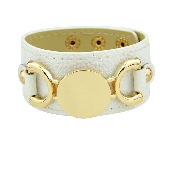 

White Original Letter Wide Bangle