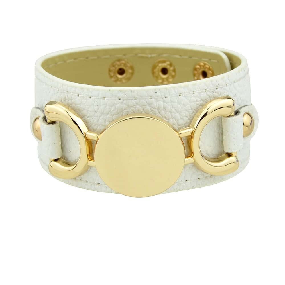 

White Original Letter Wide Bangle