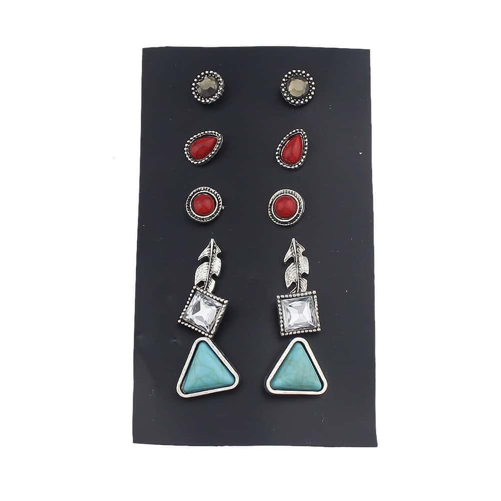

6 Paris/Set Simple Cute Vintage Bohemia Earrings Set, Multicolor