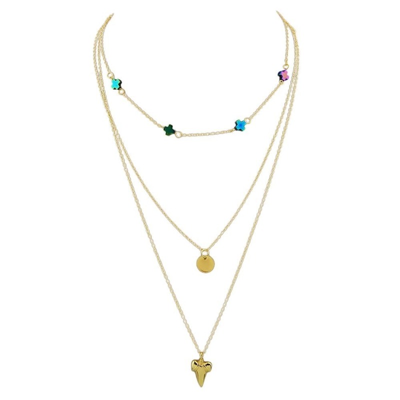 

Gold Multi-Layer Necklace Sweater Chain Necklace