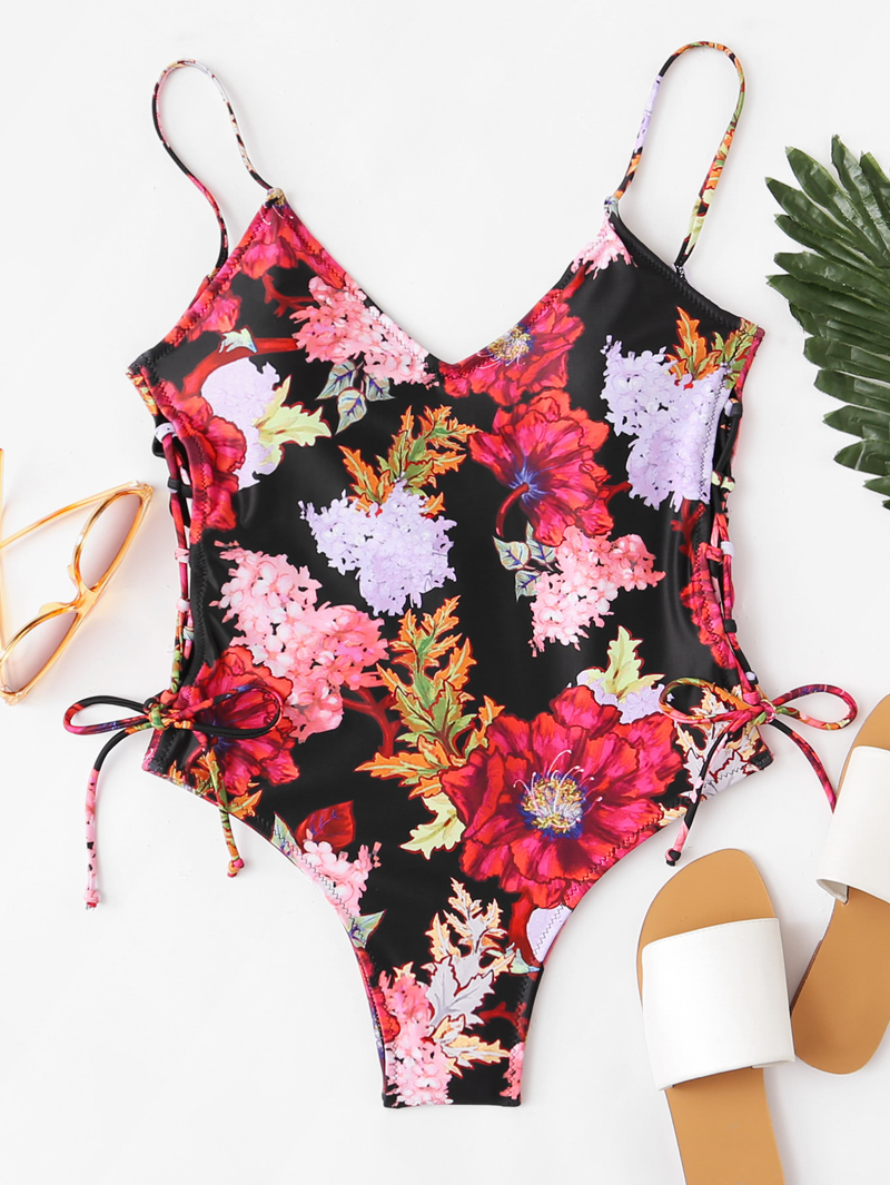 Con Estampado Bañador Floral Bañador Floral Con Con Bañador Cordón Estampado Cordón srdCtQxh