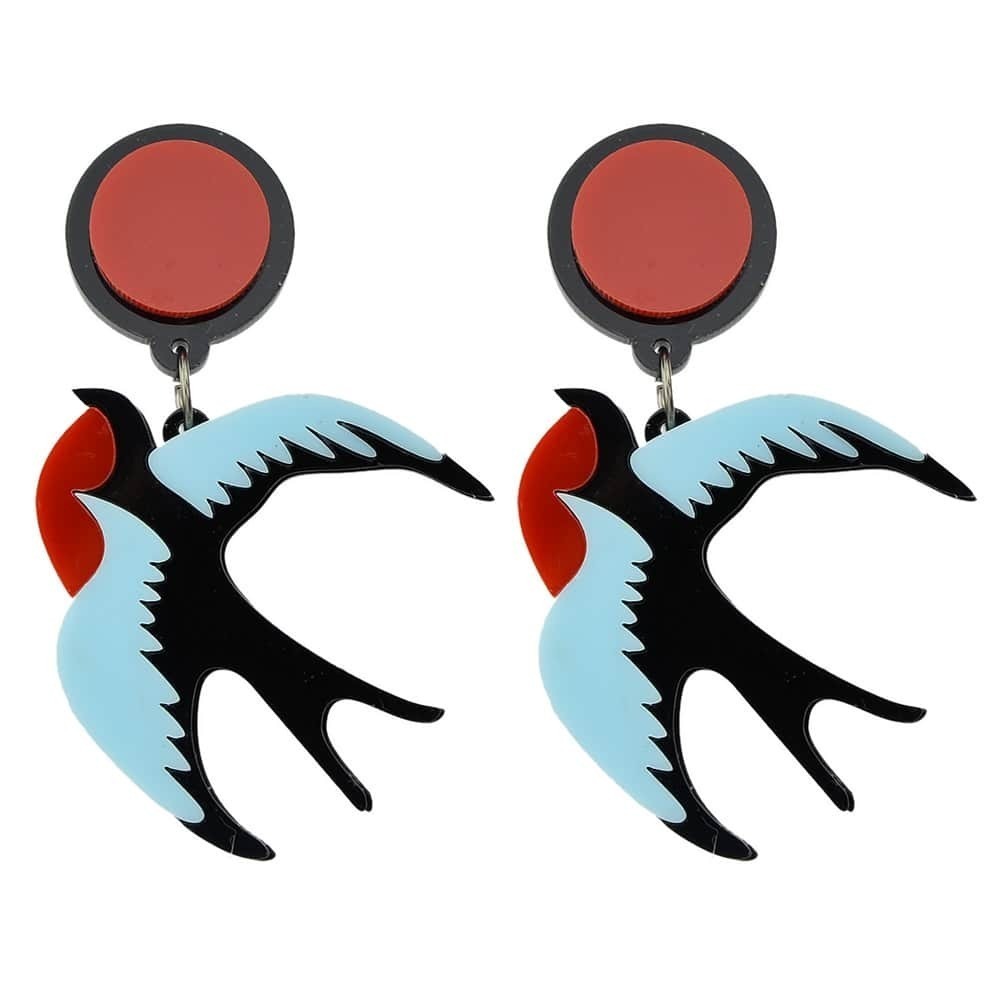 

Acrylic Swallow Shape Dangle Earrings, Multicolor