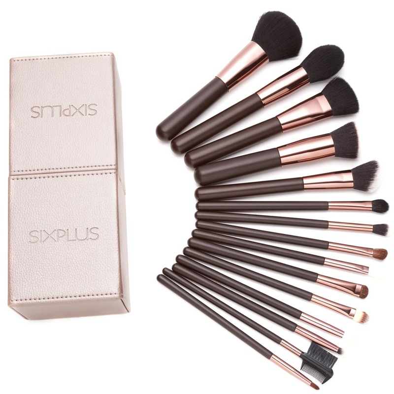 

Makeup Brush Set 15pcs With Box, Coffee