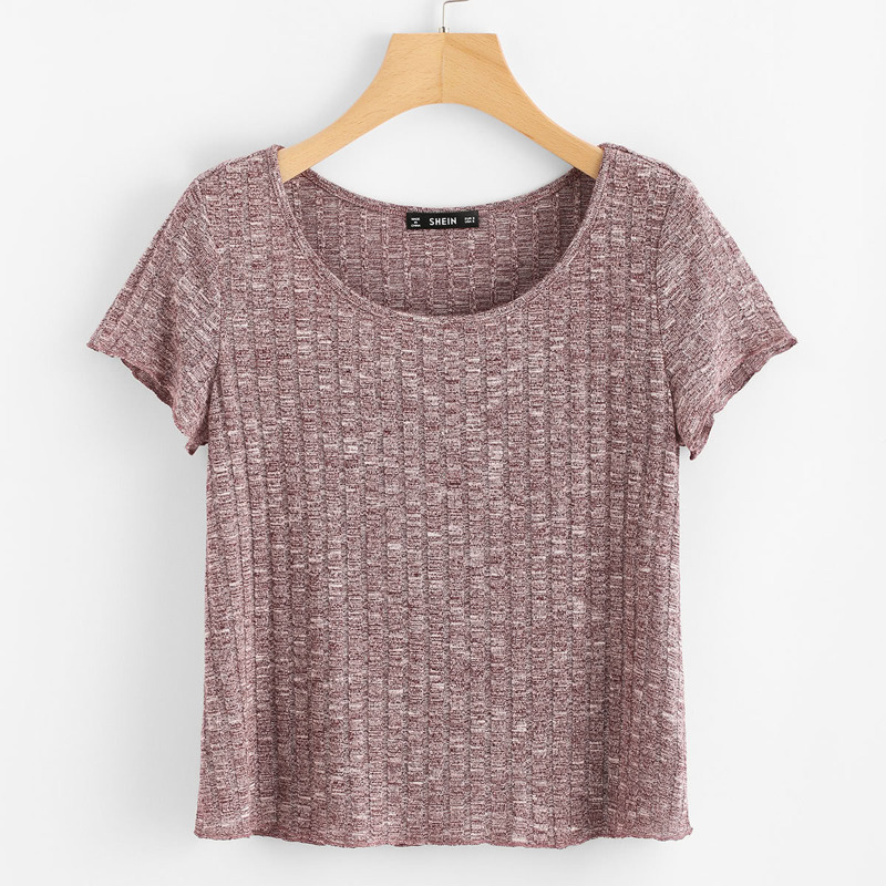 

Space Dye Ribbed Knit Tee