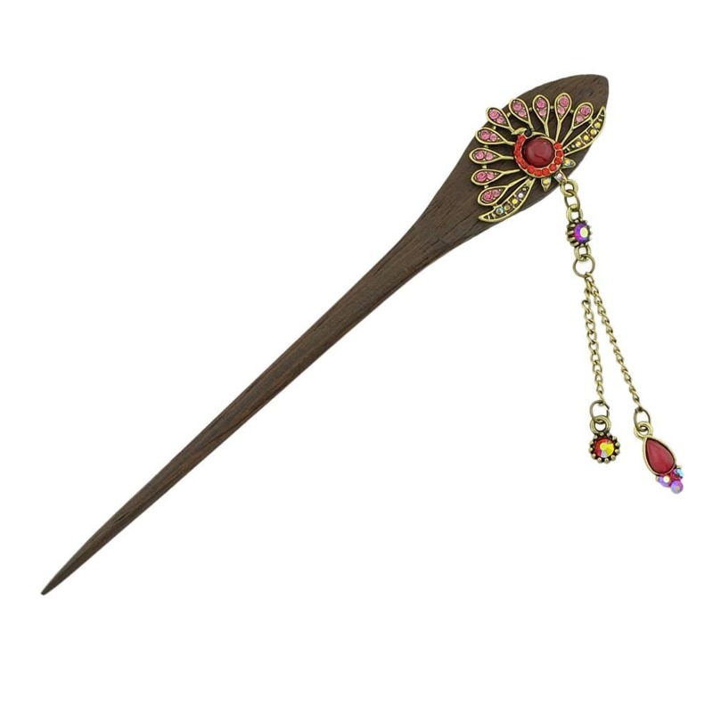 

Red Chinese Style Wood Hairpin
