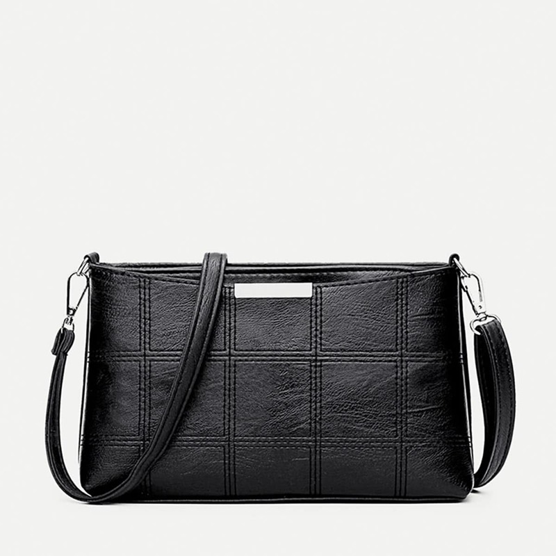

Whipstitch Design PU Shoulder Bag, Black