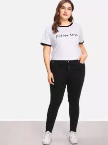 Jeans con bajo deshilachado - Negro - Ver 4