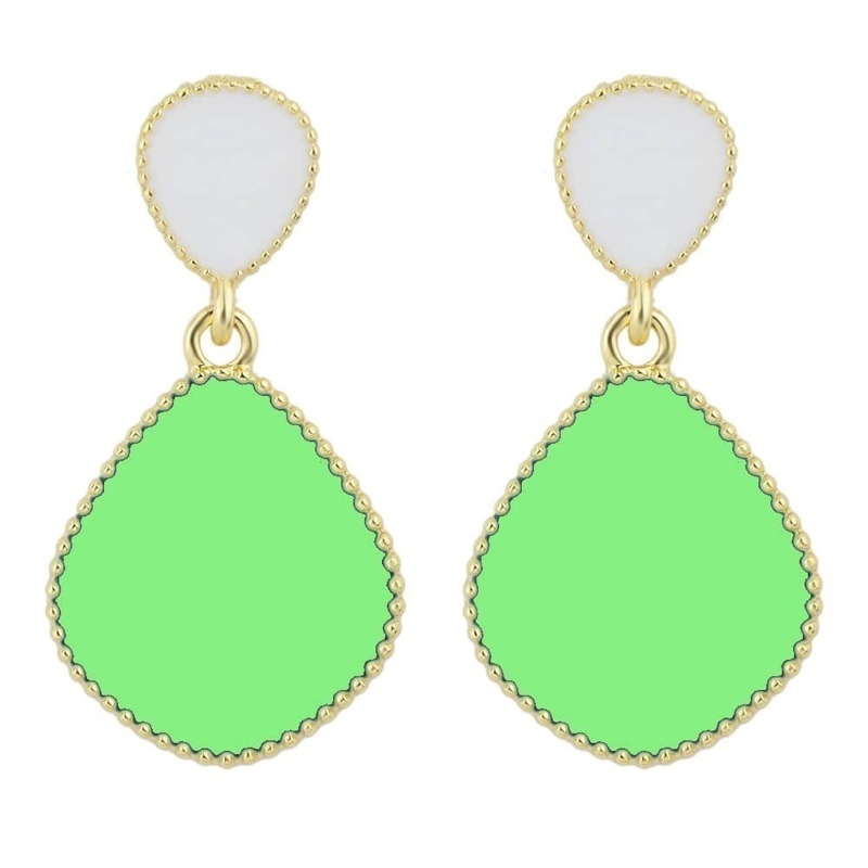 

Green Bohemian Ethic Style Brincos Enamel Earrings