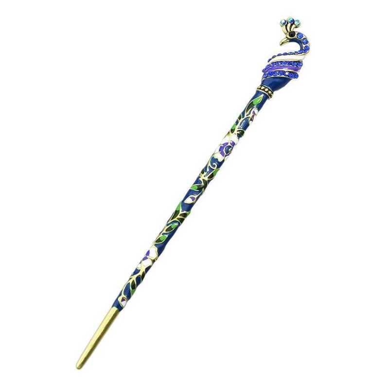 

Darkblue Ethnic Style Bohemian Peacock Shape Hair Sticks, Multicolor