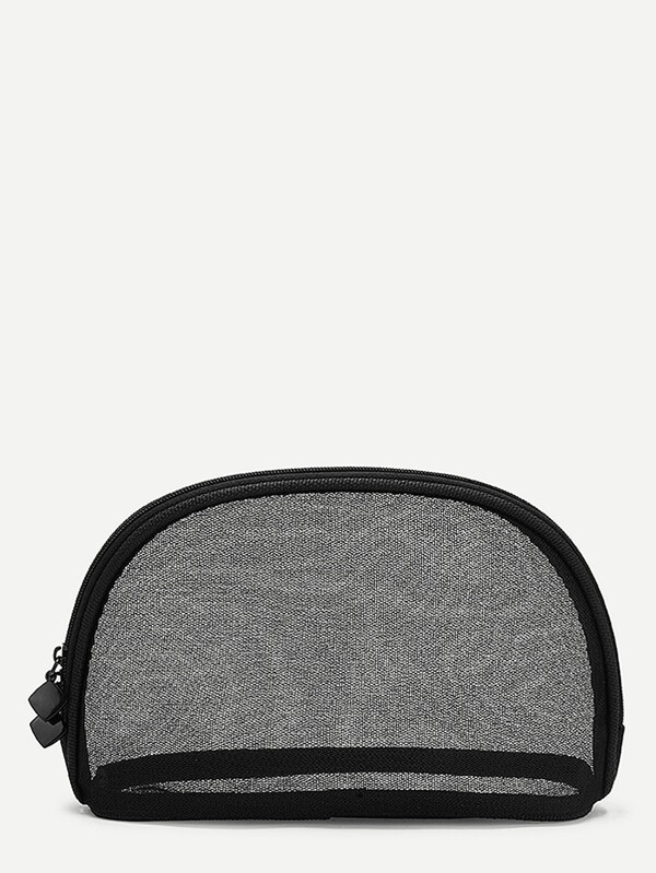 Double Zipper Mesh Makeup Bag