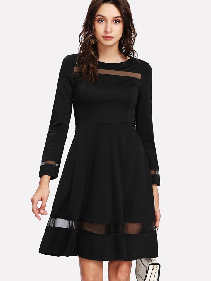 knee length dresses for ladies Womens Multicolor Dress (4XL)