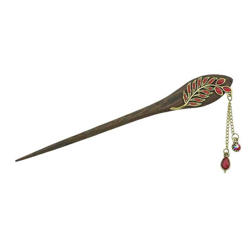 

Red Retro Wood Hairpin