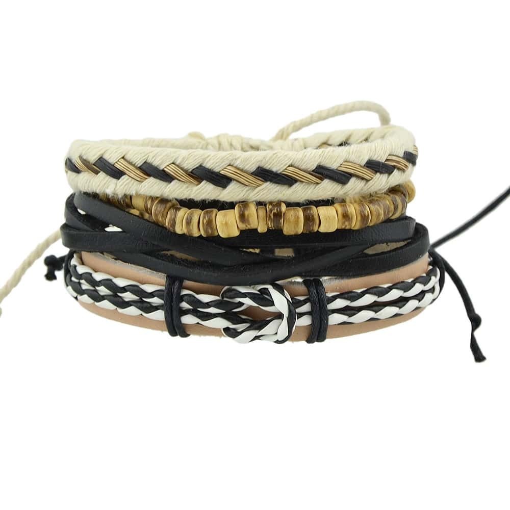

Wood Beads Woven Beaded Bracelet, Multicolor
