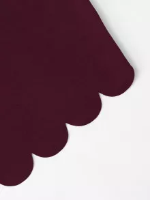 SHEIN Privé Top corto de tirantes con bajo festoneado - Burdeos - Ver 5