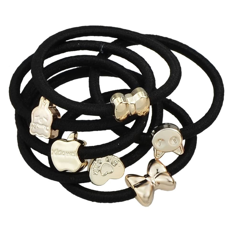 

10Pcs/Set Random Shape Hair Tie, Black