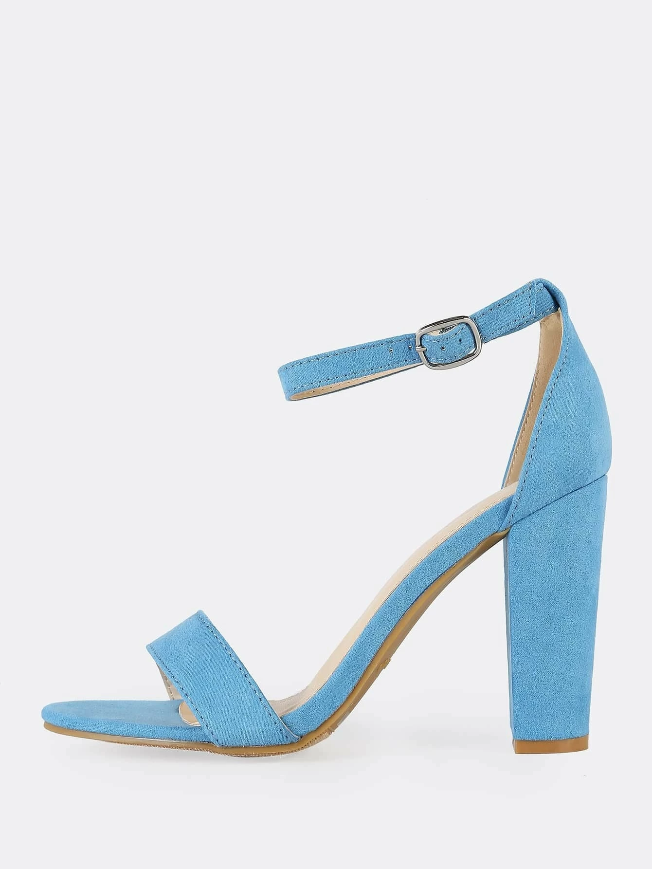 light blue chunky heels