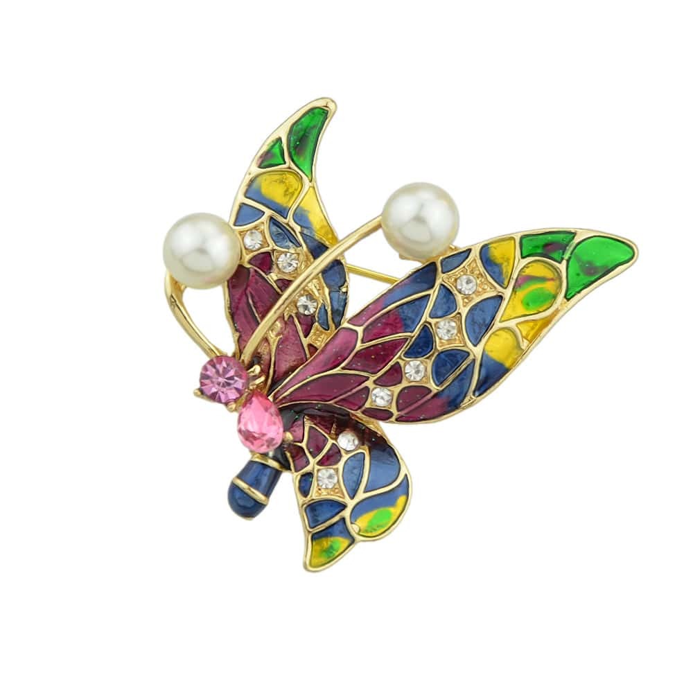 

Drops Glaze Color Butterfly Brooch, Multicolor