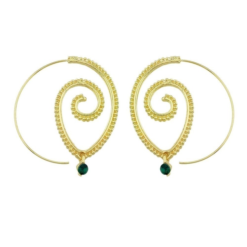 Gold Individuality Spiral Earrings