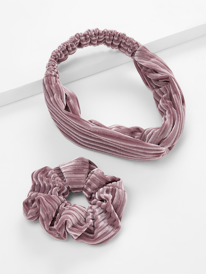 

Twist Headband And Hair Tie 2pcs, Pink