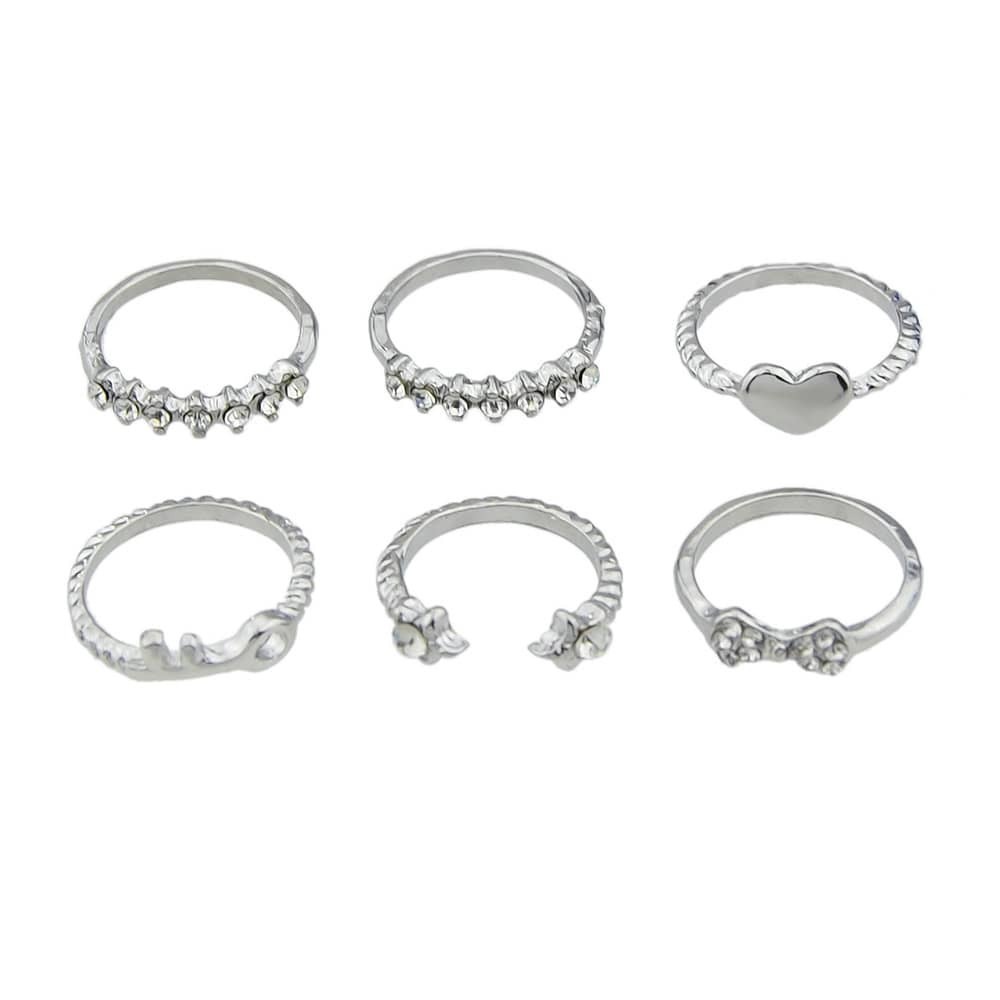 

Silver Multi-Element Ring Six-Piece