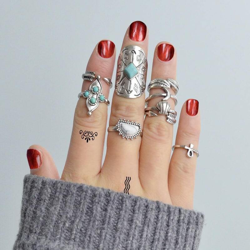 

At-Silver Moon Arrow Ring 9-Pieces Set
