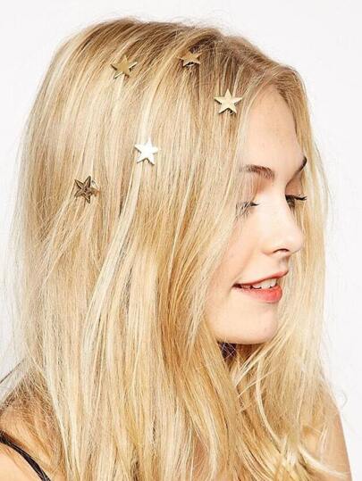 geometric star hair claws for women