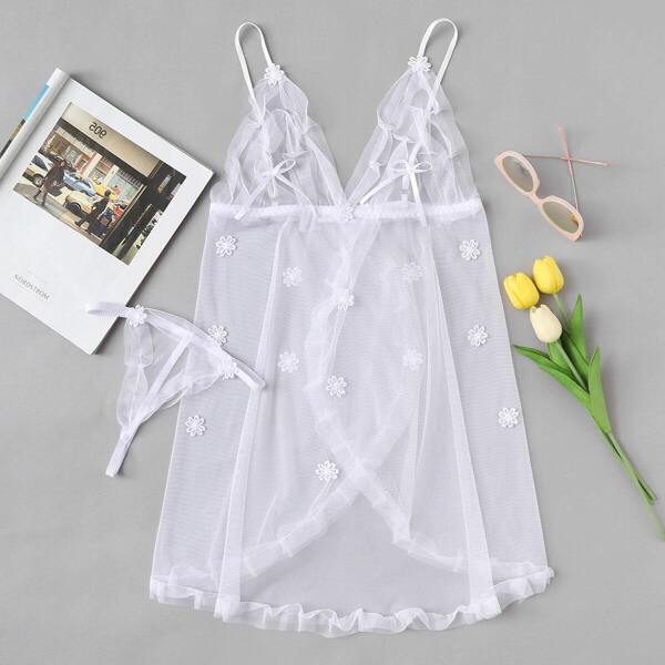 

Crochet Lace Decorated Lace Slips Set