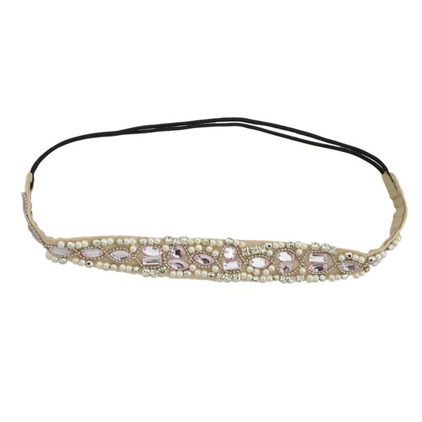 

Pink Pearl Rhinestone Lace Hairband