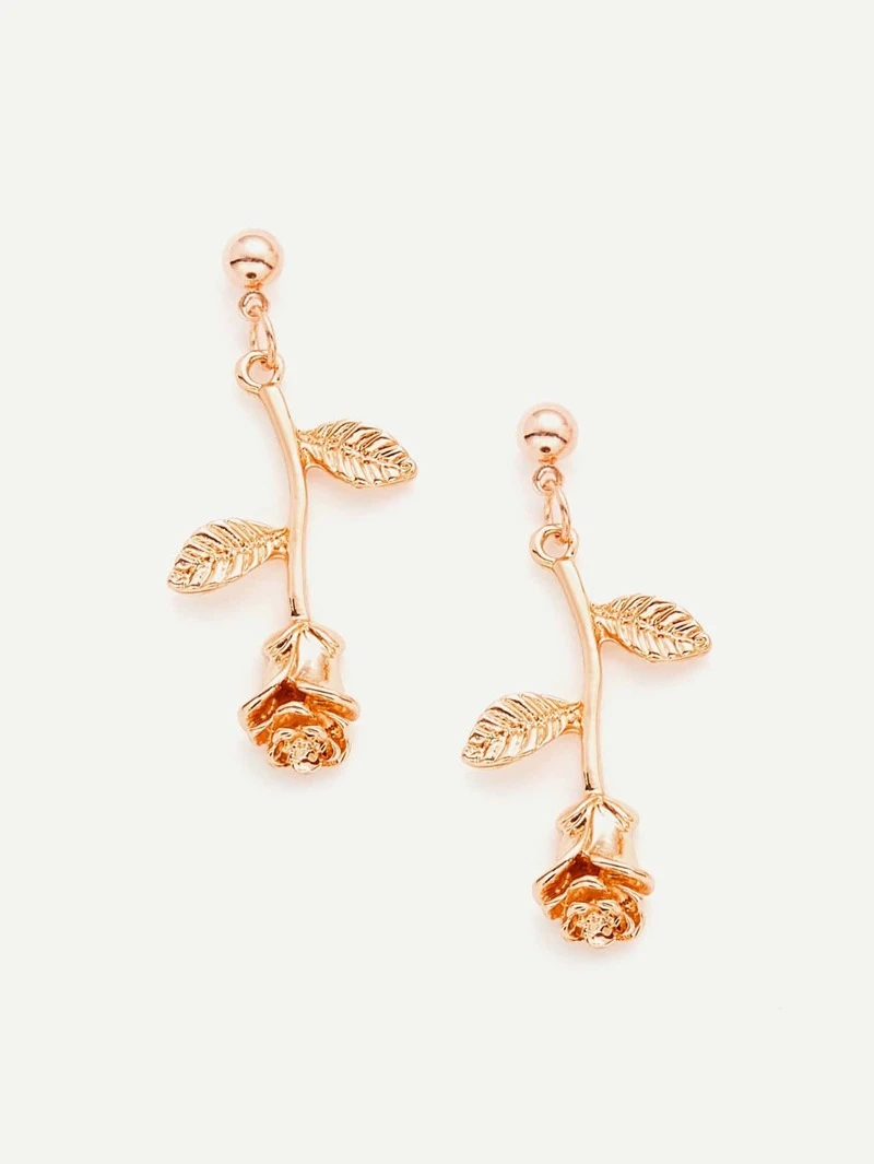 Rose Drop Earringsfor Women Romwe Rose Drop Earrings