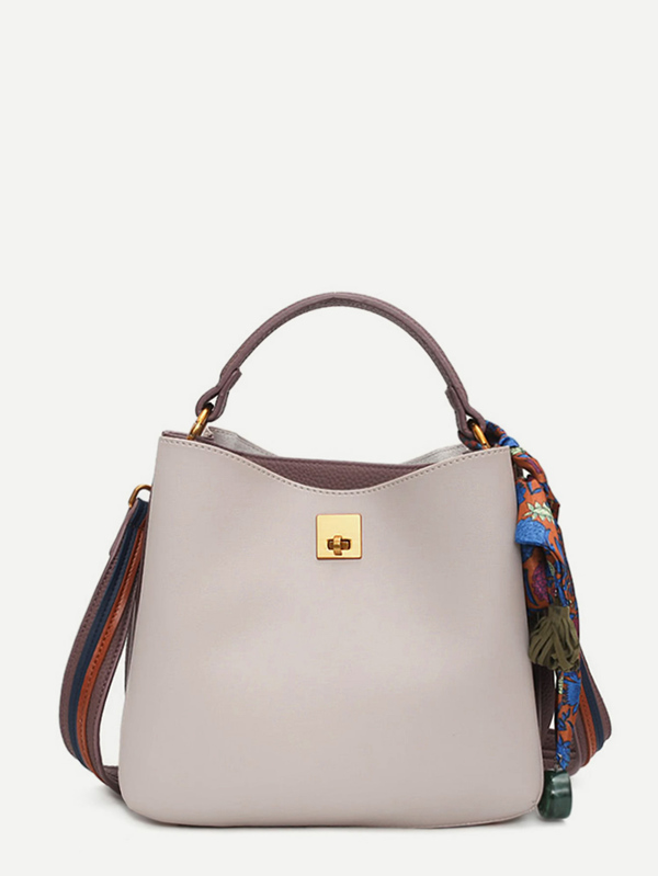 Pu Shoulder Bag With Scarf Tassel Shein Customer Reviews Reviewnum