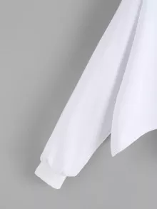 不對稱拼接撞色連帽T - 彩色 - 查看 4