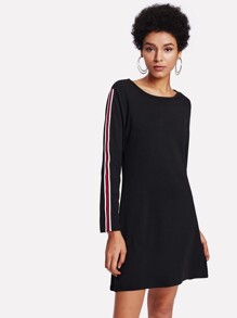 Striped Tape Detail Dress