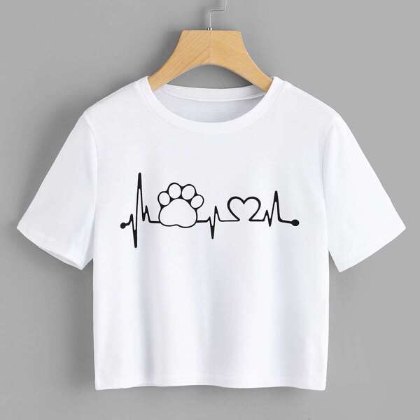 

Graphic Printed Crop Tee