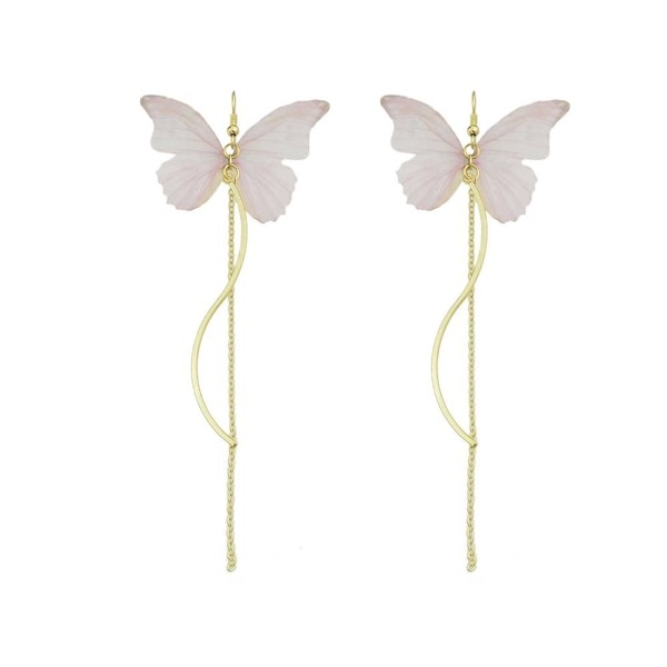 

Pink Butterfly Drop Earrings For Women Brincos